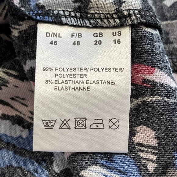 Frank Walder Womens Paisley Print 3/4 Sleeve Top Size 16 Multicolor Stretch Stud - Picture 4 of 9